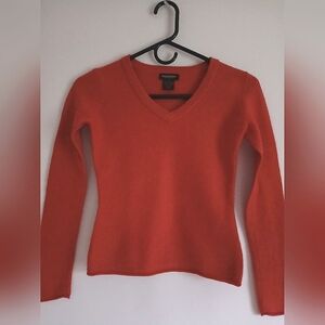 Children's Philosophy red/orange 100% cashmere vneck sweater SzSm